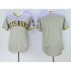 MLB Pittsburgh Pirates Blank Gray 2016 Flexbase Majestic Baseball Men Jersey
