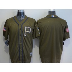 MLB Pittsburgh Pirates Blank Green Salute to Service Majestic Baseball Men Jersey