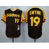 MLB San Diego Padres 19 Tony Gwynn Brown 1984 Throwback Men Jersey