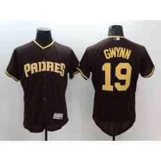 MLB San Diego Padres 19 Tony Gwynn Brown Flexbase Authentic Collection Stitched Baseball Men Jersey