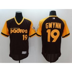 MLB San Diego Padres 19 Tony Gwynn Brown Retro 2016 Flexbase Majestic Baseball Men Jersey