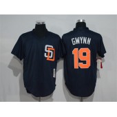 MLB San Diego Padres 19 Tony Gwynn Navy Blue Throwback Mitchell And Ness 1996 Stitched Baseball Men Jersey