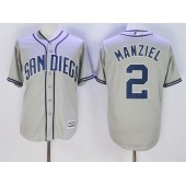MLB San Diego Padres 2 Johnny Manziel Grey New Cool Base Stitched Men Jersey