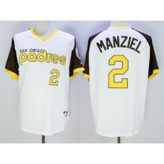 MLB San Diego Padres 2 Johnny Manziel White 1978 Turn Back The Clock Stitched Baseball Men Jersey