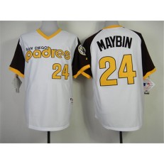 MLB San Diego Padres 24 Cameron Maybin 1978 Turn Back The Clock White Men Jersey
