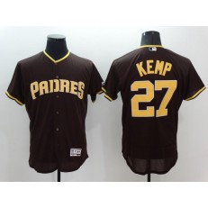 MLB San Diego Padres 27 Matt Kemp Brown Flexbase Authentic Collection Stitched Baseball Men Jersey