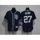MLB San Diego Padres 27 Matt Kemp Navy Blue Stitched 2016 Majestic Flex Base Men Jersey