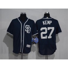 MLB San Diego Padres 27 Matt Kemp Navy Blue Stitched 2016 Majestic Flex Base Men Jersey