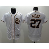 MLB San Diego Padres 27 Matt Kemp White Flexbase Authentic Collection Stitched Baseball Men Jersey