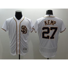 MLB San Diego Padres 27 Matt Kemp White Flexbase Authentic Collection Stitched Baseball Men Jersey