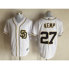 MLB San Diego Padres 27 Matt Kemp White New Cool Base Baseball Men Jersey