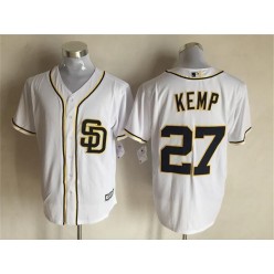 MLB San Diego Padres 27 Matt Kemp White New Cool Base Baseball Men Jersey