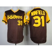 MLB San Diego Padres 31 Dave Winfield Brown 1984 Throwback Men Jersey