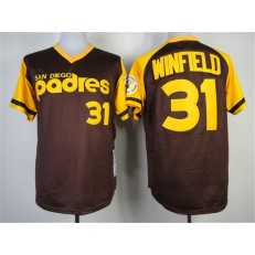 MLB San Diego Padres 31 Dave Winfield Brown 1984 Throwback Men Jersey