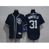 MLB San Diego Padres 31 Dave Winfield Navy Blue Stitched 2016 Majestic Flex Base Men Jersey