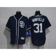 MLB San Diego Padres 31 Dave Winfield Navy Blue Stitched 2016 Majestic Flex Base Men Jersey