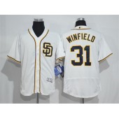 MLB San Diego Padres 31 Dave Winfield Retired Player Home White 2016 Flexbase Majestic Baseball Men Jersey
