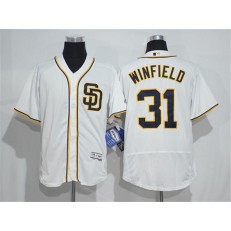 MLB San Diego Padres 31 Dave Winfield Retired Player Home White 2016 Flexbase Majestic Baseball Men Jersey