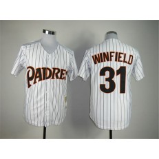 MLB San Diego Padres 31 Dave Winfield White Throwback Men Jersey