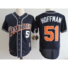 MLB San Diego Padres 51 Trevor Hoffman Retired Navy Blue 1998 Turn Back The Clock Men Jersey