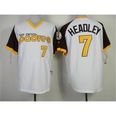 MLB San Diego Padres 7 Chase Headley 1978 Turn Back The Clock White Men Jersey