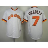 MLB San Diego Padres 7 Chase Headley 1984 Turn Back The Clock White Men Jersey