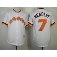 MLB San Diego Padres 7 Chase Headley 1984 Turn Back The Clock White Men Jersey