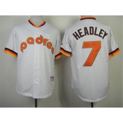 MLB San Diego Padres 7 Chase Headley 1984 Turn Back The Clock White Men Jersey