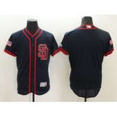 MLB San Diego Padres Blank Navy Blue Fashion Stars & Stripes 2016 Flexbase Independence Day Men Jersey