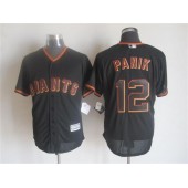 MLB San Francisco Giants 12 Joe Panik Alternate Black 2015 Cool Base Men Jersey