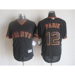 MLB San Francisco Giants 12 Joe Panik Alternate Black 2015 Cool Base Men Jersey