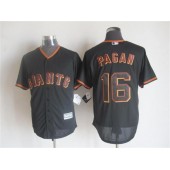 MLB San Francisco Giants 16 Angel Pagan Alternate Black 2015 Cool Base Men Jersey