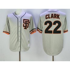 MLB San Francisco Giants 22 Will Clark Alternate Gray SF Cool Base Men Jersey