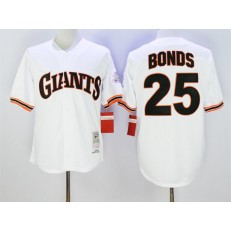 MLB San Francisco Giants 25 Barry Bonds 1989 Turn Back The Clock White Throwback Men Jersey