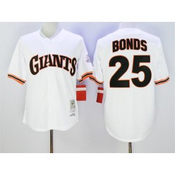 MLB San Francisco Giants 25 Barry Bonds 1989 Turn Back The Clock White Throwback Men Jersey