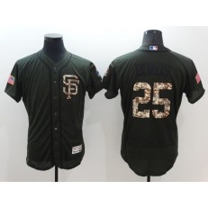 MLB San Francisco Giants 25 Barry Bonds Green Flexbase Authentic Collection Salute to Service Stitched Baseball Men Jersey