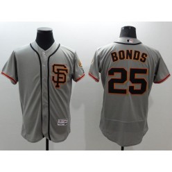 MLB San Francisco Giants 25 Barry Bonds Grey Flexbase 2016 Player Men Jersey