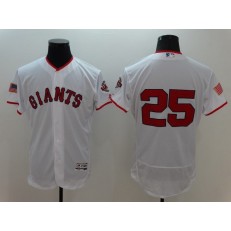 MLB San Francisco Giants 25 Barry Bonds Retired White Fashion Stars & Stripes 2016 Flexbase Independence Day Men Jersey