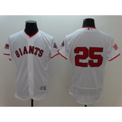 MLB San Francisco Giants 25 Barry Bonds Retired White Fashion Stars & Stripes 2016 Flexbase Independence Day Men Jersey