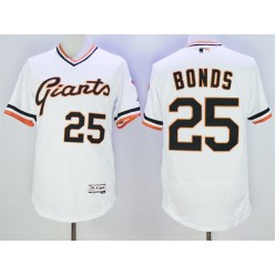 MLB San Francisco Giants 25 Barry Bonds White Flexbase Authentic Collection Cooperstown Stitched Baseball Men Jersey