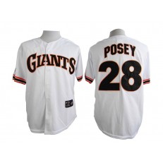 MLB San Francisco Giants 28 Buster Posey 1989 Turn Back The Clock White Throwback Men Jersey