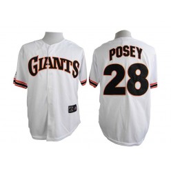 MLB San Francisco Giants 28 Buster Posey 1989 Turn Back The Clock White Throwback Men Jersey