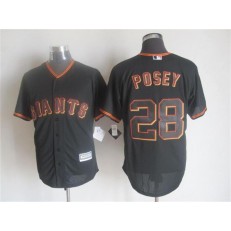 MLB San Francisco Giants 28 Buster Posey Alternate Black 2015 Cool Base Men Jersey