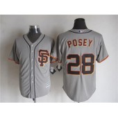 MLB San Francisco Giants 28 Buster Posey Alternate Gray 2015 Cool Base Men Jersey