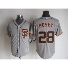 MLB San Francisco Giants 28 Buster Posey Alternate Gray 2015 Cool Base Men Jersey