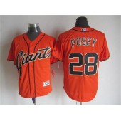 MLB San Francisco Giants 28 Buster Posey Alternate Orange 2015 Cool Base Men Jersey