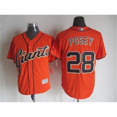 MLB San Francisco Giants 28 Buster Posey Alternate Orange 2015 Cool Base Men Jersey