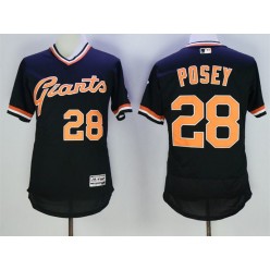 MLB San Francisco Giants 28 Buster Posey Black Flexbase Authentic Collection Cooperstown Stitched Baseball Men Jersey