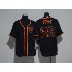 MLB San Francisco Giants 28 Buster Posey Black New Cool Base Alternate Stitched Men Jersey