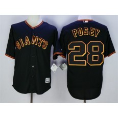MLB San Francisco Giants 28 Buster Posey Black New Cool Base Fashion Stitched Men Jersey